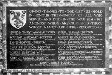 Chester Cathedral: The Egerton Memorial Tablet 	