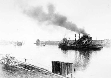 Manchester Ship Canal: Dredger at Work	