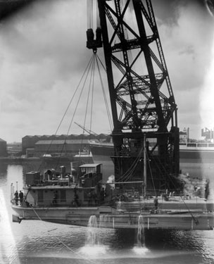 Northwich: Aft section of Yarwood's motor tug barge 'Guaxindiba Shell' 	