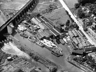 Northwich: Aerial view of W J Yarwood  Sons, Shipbuilders 	