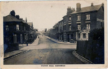 Northwich: Station Road at the junction with Manchester Road