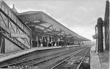 Northwich: Manchester line platform at the Railway Station