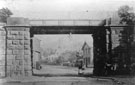 View: FD00509 Frodsham: Church Street and Railway bridge.