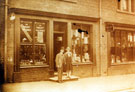 View: FD01066 Frodsham: Frederick Booth outside Peter Booth's shop in Church Street.
