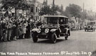 View: FD01177 Frodsham: Kings Visit, Cars passing thro' Frodsham 8th July 1925.