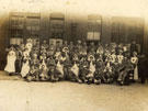 View: FD01198 Helsby: WWI  Nurses and Soldiers at the Red Cross Hospital, Helsby. c.1916