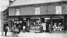 View: FD02058 Frodsham: Gorst's Shop, High Street.  With staff.   