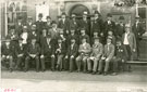 View: FD02201 Frodsham: Town Hall, group in front, Main Street.  Coronation Committee.  