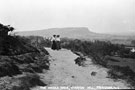 View: FD02254 Frodsham: Middle Walk, Overton.  With two Ladies.  Helsby Hill in distance.  
