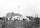 View: FD02324 Frodsham: Maypole Dancers B.  Field by Gasworks. Flower Show and Sport. 