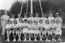 View: FD02325 Frodsham: Maypole Dancers, schoolgirls. Group with Teachers.  