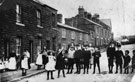 View: FD02512 Frodsham: Houses and Children in Kingsley Road.  
