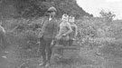 View: FD02518 Frodsham: Three boys with soapbox cart.  Len Holland and Houghton Boys.