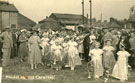 View: FD02591 Frodsham: Queen and her Court, 1935 Carnival.  By the Gasworks.