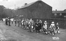 View: FD02698 Frodsham: Frodsham Marsh Carnival 1935?  Parade returning - in Bridge Lane.