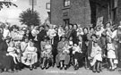 View: FD02701 Frodsham: Frodsham Marsh Carnival 1936.  Baby Show contestants, Town Hall.