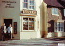 View: FD02750 Frodsham: Barker, J.  and son.  Outside their Jeweller's Shop.