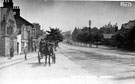 View: FD02779 Frodsham: Horse and cart outside Bears Paw.  Looking up High Street.