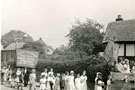 View: FD02910 Frodsham: Procession of Sunday School Children. 1920's  In School Lane.  See No. 2909
