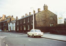 View: FD03000 Frodsham: Terraced Houses in Church Street.  Entrance to Garner's Lane