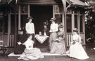 View: FD03007 Frodsham: Wright Family Ladies taking tea in Castle Park Pavilion.  
