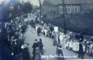 View: FD03017 Helsby: Helsby Rose Fete Procession near Church in 1912