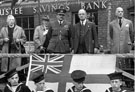 View: FD03024 Frodsham: WW2, Wings for Victory Week - Saluting Base at Town Hall 1943?  