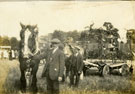 View: FD03093 Frodsham: Carnival Float.  Jack Hayes holding horse.