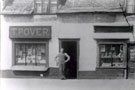 View: FD03247 Frodsham: Main Street.   T. Pover outside shop.  Part of No. 234. See also No.12