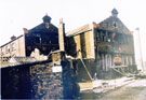 View: FD03256 Frodsham: Kydd's Jam Works in process of demolition c.1980.  Top of Sandfields.