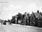 View: FD03312 Frodsham: Main Street Frodsham with Bears Paw, traction engine and Horse and cart