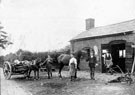 View: FD03316 Frodsham: Unknown Smithy, horse and cart, agricultural equipment
