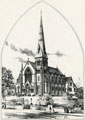 View: FD03346 Frodsham: Trinity  Methodist  Church.  Main Street, Frodsham. Etching. Pre 1900 