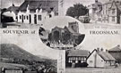 View: FD03348 Frodsham: Four views, Overton, Main Street, Overton Hill, Overton.  Postcard