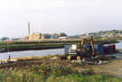 View: FD03401 Frodsham: Weston Point from Manchester Ship Canal.  01/08/1991