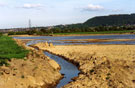 View: FD03409 Frodsham: Overton Hill from Frodsham Marsh Lagoons.  01/05/1991