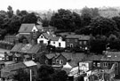 View: FD03507 Frodsham: Panorama from Fire Station Tower. Cottages on The Rock.