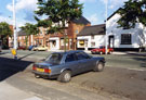 View: FD03528 Frodsham: Main Street, Frodsham Southside, June 1990.  Post Office to Cowards Butchers.
