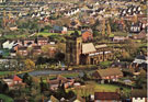 View: FD03580 Frodsham: View of St. Laurence Church from Overton Hill. Stapleton House in background.