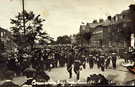 View: FD03593 Frodsham: Coronation of George V, procession in Main Street. 1911