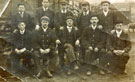 View: FD03624 Frodsham: Group of staff in Frodsham Railway Goods Yard.  Now car park.