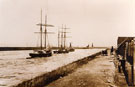 View: FD03660 Frodsham: Sailing Ships under tow, Manchester Ship Canal c.1900