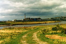 View: FD03718 Frodsham: River Weaver from Manchester Ship Canal. Lagoons at Marsh Farm.