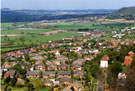 View: FD03727 Frodsham: View of Frodsham, Overton and Halton Hill.  From Helsby Hill