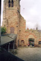 View: FD03861 Frodsham: Trinity Church Courtyard at closure of Church 1999.  High Street