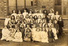 View: FD03938 Frodsham: Frodsham Girls School pupils.  In front of Infant School c.1920