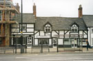 View: FD04287 Frodsham: Row of shops - Dog House, Haircraft, Tea Shop, Nth side of Main Street. 