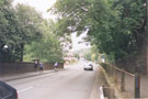 View: FD04348 Frodsham: View of Bridge Lane.  Lady on Left. Gwen Randles. 