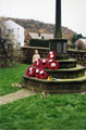 View: FD04377 Frodsham: War Memorial St. Laurence's Church after Remembrance Service November 1999. 