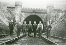 View: FD04681 Sutton: Sutton Railway Tunnel Entrance with group of railway workers 06 / 03 / 1900